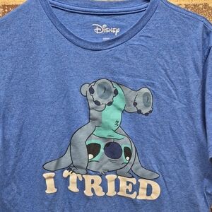 Disney Blue Stitch Tee Short Sleeve Shirt Medium Men's